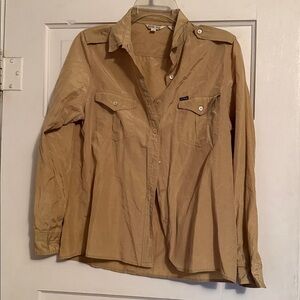 Royal Silk Blouse le shirt 55% silk 14 safari style tab camp shirt pocket